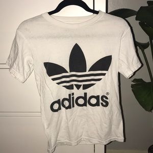 ADIDAS white logo tee shirt